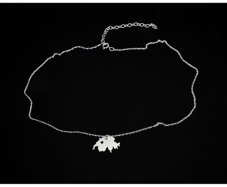 Switzerland Necklace Switzerland Jewelry Switzerland Gift Sterling Silver image 2