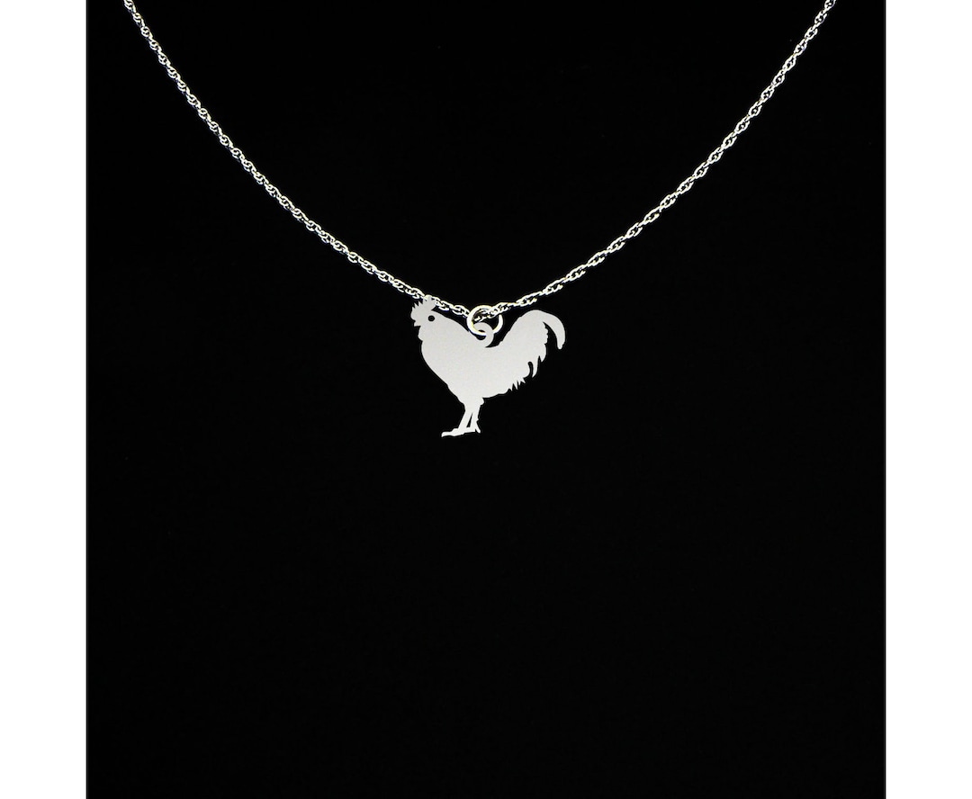 Chicken Necklace Chicken Jewelry Chicken Gift Sterling Etsy