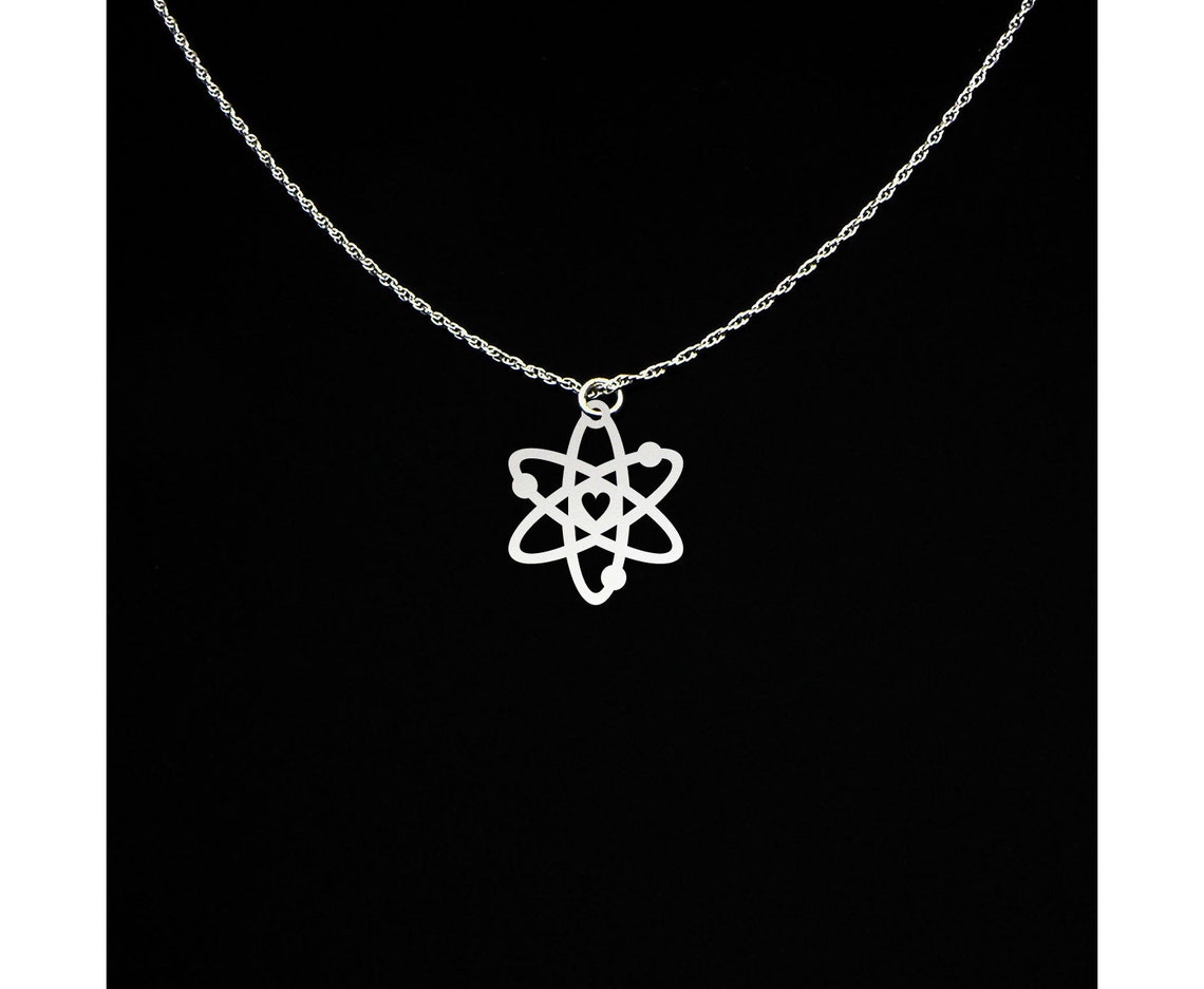 Atom Necklace Science Necklace Atom Jewelry Atom Gift Etsy