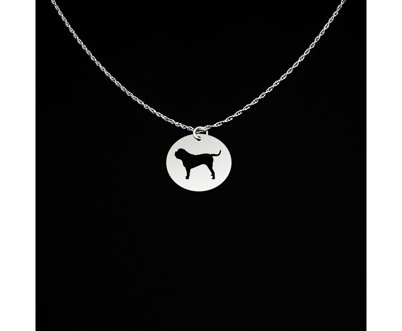 English Mastiff Necklace, English Mastiff Gift, English Mastiff Jewelry, Sterling Silver, Dog Memorial Gift, Dog Pendant Charm image 1