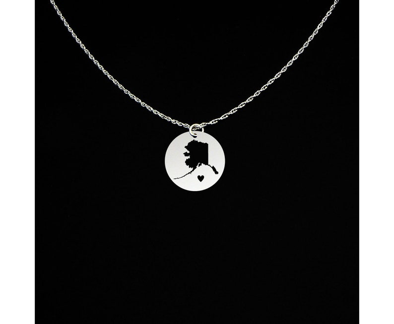 Alaska Necklace Alaska Jewelry Alaska Gift Sterling Silver image 1