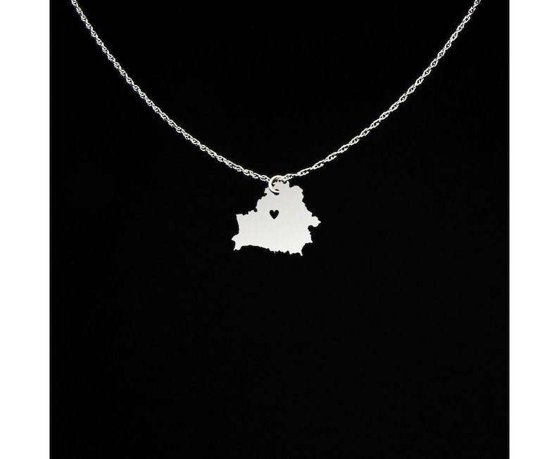 Belarus Necklace Belarus Jewelry Belarus Gift Sterling Etsy