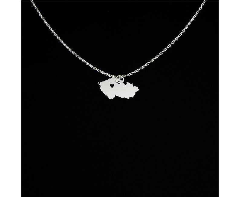 Czech Republic Necklace Czech Republic Jewelry Czech Republic Gift Sterling Silver image 1