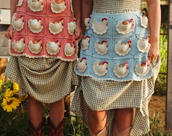 Patron de tablier mère poule oeuf au crochet