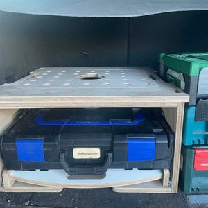 Kompakter Rollcontainer mit Schubladen für Werkzeugboxen, stapelbar, ideal für Vans, SUVs und Transporter