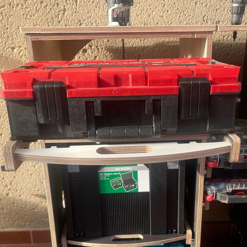 Kompakter Rollcontainer mit Schubladen und Vollauszug für Werkzeugboxen, stapelbar, ideal für Van, SUV und Transporter