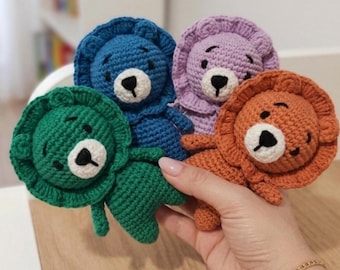 Patrón de ganchillo de león, tutorial de amigurumi en PDF en inglés