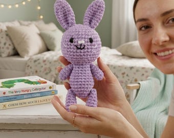 Patrón de ganchillo de conejito, tutorial de amigurumi en PDF en inglés, patrón de ganchillo de conejito en PDF, patrón de conejo amigurumi, amigurumi de conejito