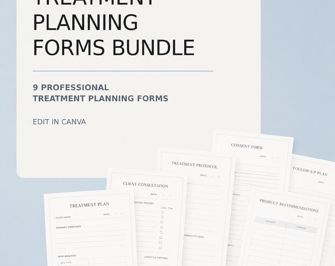 Editable Esthetician Forms Bundle: Facial Consultation, Skin Analysis, Intake and Consent Templates