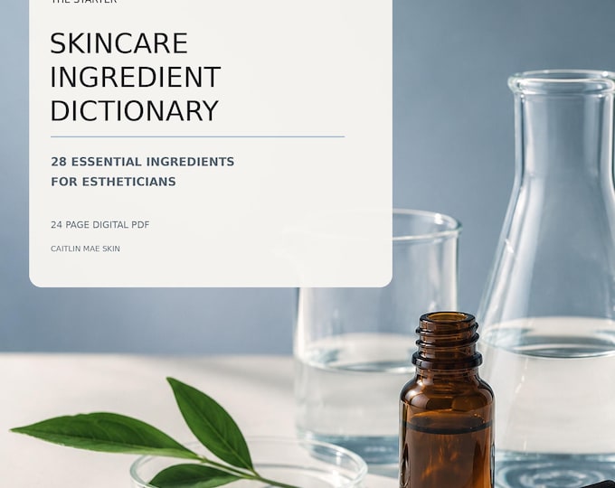 Skincare Ingredient Dictionary for Estheticians | 28 Ingredient Reference Guide PDF