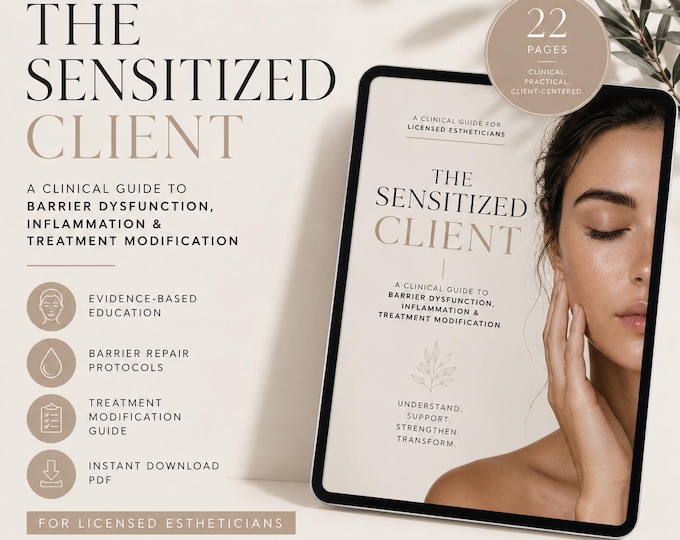 Esthetician Education Ebook | Barrier Repair Guide for Licensed Estheticians | Sensitive & Sensitized Skin Protocols