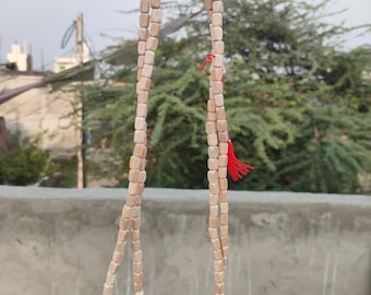 AAA Tulsi Wood Mala 108 Beads | Holy Basil Japa Mala | Handcrafted Meditation Yoga Necklace