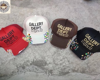 Gorra de camionero de lujo hecha a mano, estilo streetwear, de Gallery Dept Hat, bordada en algodón, de artista.