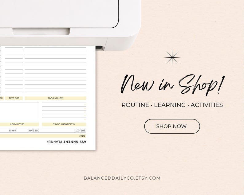 Digital Student Planner with assignment planner, assignment tracker, homework organizer, and Canva editable printable PDF template.