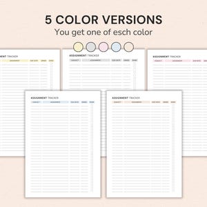Student Assignment Planner printable designed to organize homework, school projects, assignments, and study goals with editable Canva pages.