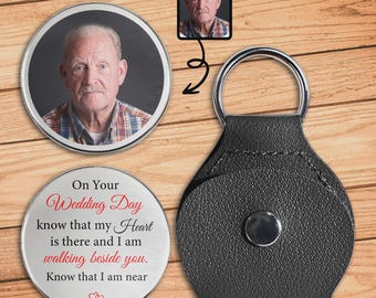Personalized On Your Wedding Day Keychain,Gift For Husband From Wife,Custom Photo Metal Keyring,Anniversary Birthday Christmas Keepsake Gift