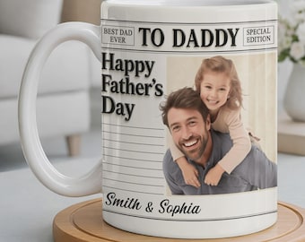 Personalized To Daddy ceramic Coffee Mug,classic 3D Effect Special,Gift for Dad from daughter Christmas Birthday Holiday Father's day gift