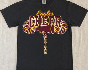 Personalized Cheer Team Mascot Shirt School Spirit Graphic Tee Team Fan Gift