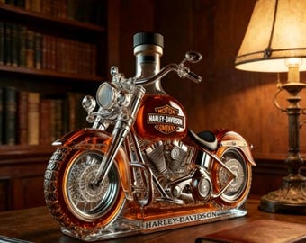 Harley-Davidson Whisky Flasche - Personalisiertes Geschenk - Bestes Geschenk für Männer - Personalisierte Karaffe - Bestes Vatertagsgeschenk - Trauzeuge Geschenk