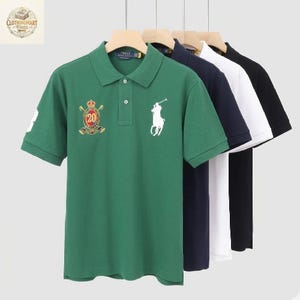 Polo Bear Ralph Lauren katoenen poloshirt geborduurde heren handgemaakte top