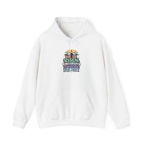 Han är uppstånden, favoritplott-twist-hoodie | Påskkristen, kyrklig humor, pastell retro