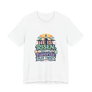 He Is Risen Plot Twist T-shirt | Pastell Retro Påsk Kristen Humor
