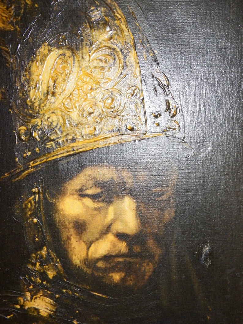 Rembrandt The Man with the Golden Helmet Framed Oil on Canvas Etsy Rembrandt The Man with the Golden Helmet Framed Oil on Canvas Etsy