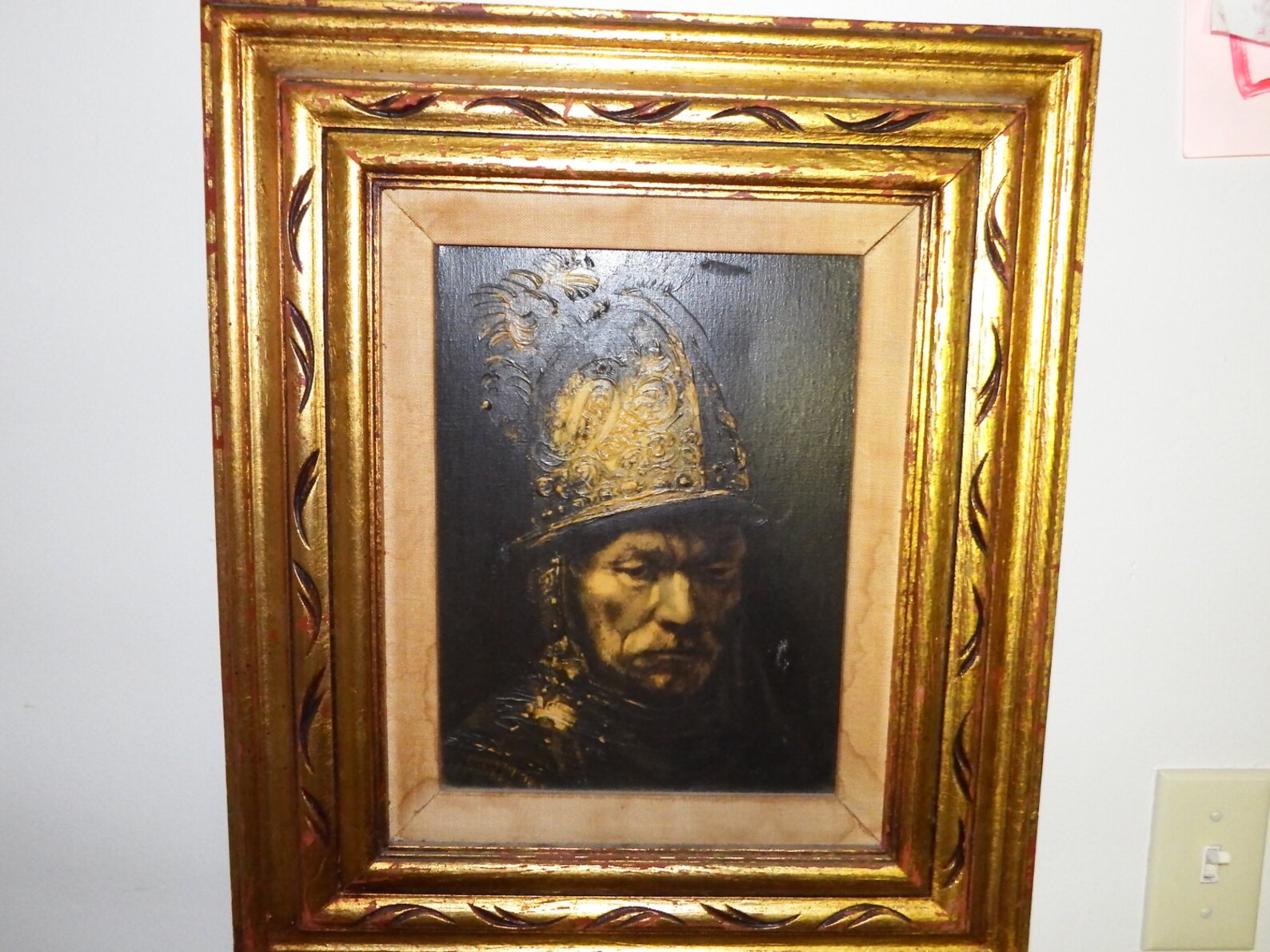 Rembrandt The Man with the Golden Helmet Framed Oil on Canvas Etsy Rembrandt The Man with the Golden Helmet Framed Oil on Canvas Etsy
