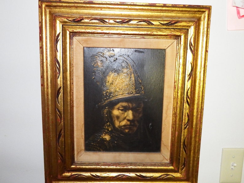 Rembrandt The Man with the Golden Helmet Framed Oil on Canvas Etsy Rembrandt The Man with the Golden Helmet Framed Oil on Canvas Etsy