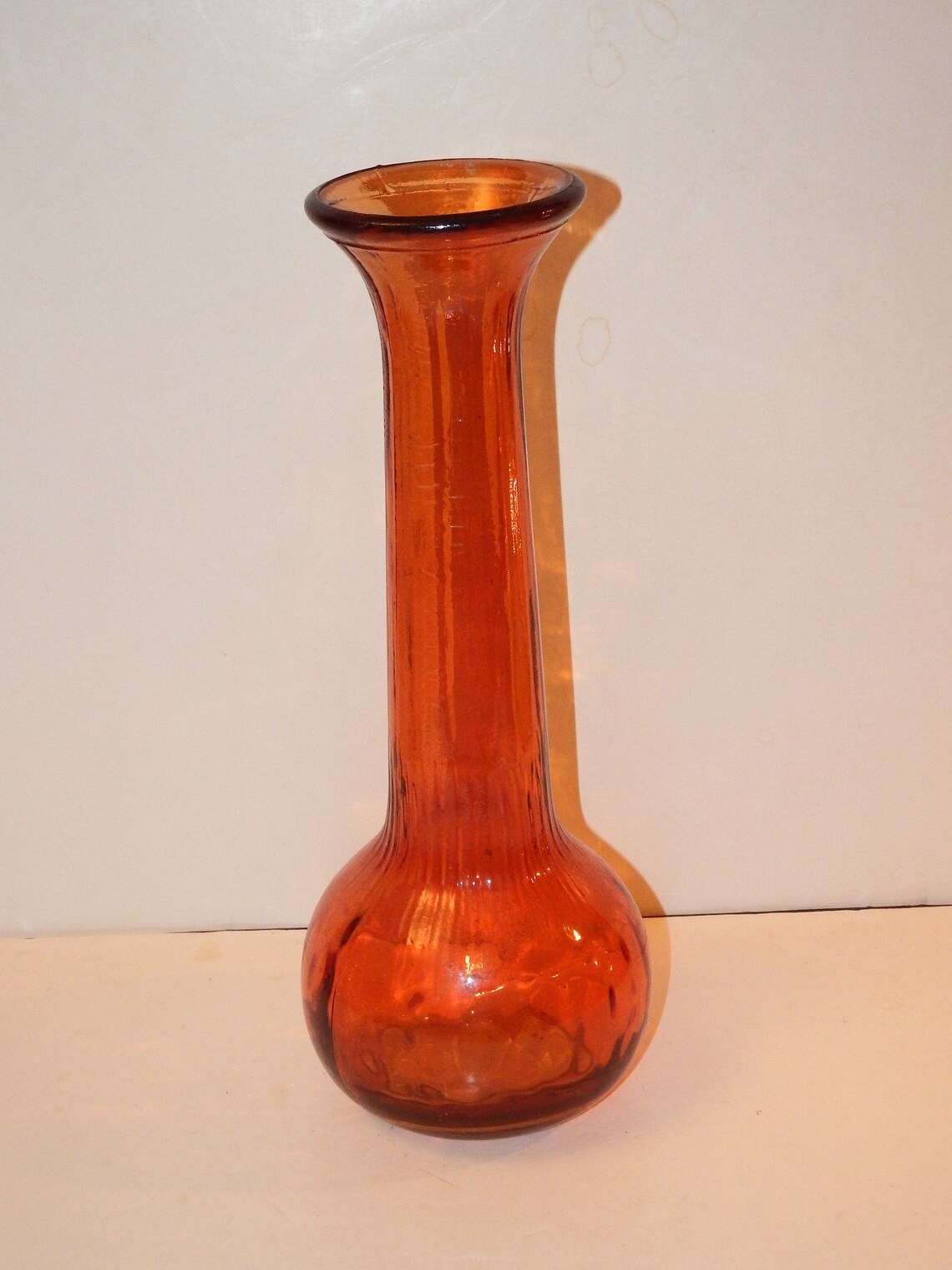 Midcentury Glass Bottle Vase Red Etsy
