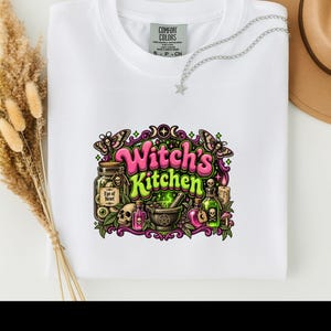 Witch's Kitchen Vintage Comfort Colors Shirt, Eye Of Newt Potion Halloween Tee, Villain Cartoon Witchy Shirt, Spooky Season