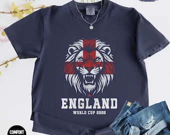 England Lion Shirt, England Soccer Tee, Three Lions Football Shirt, World Cup 2026 England Fan Gift, Vintage England Graphic Tee