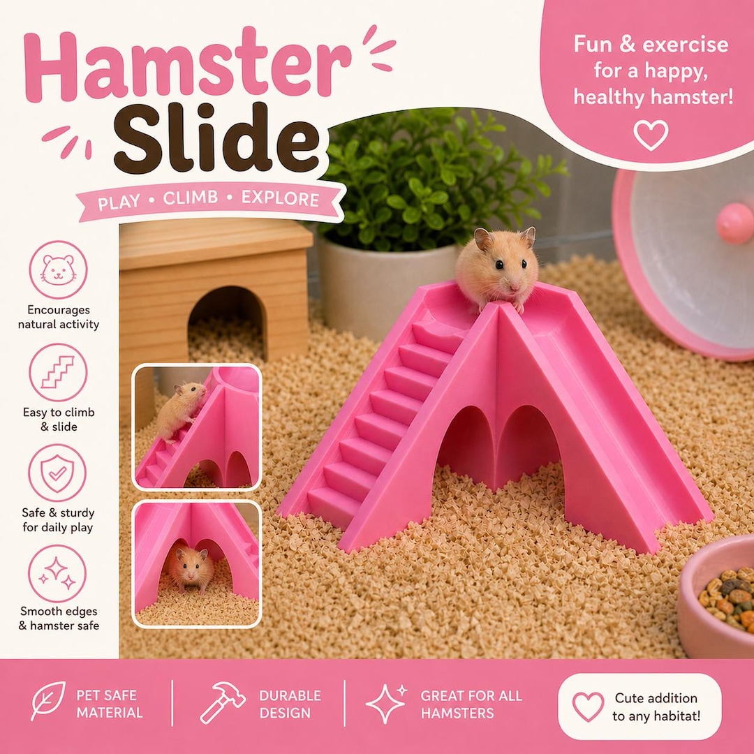 Hamster Slide | Climbing Ramp Hide | Small Pet Playground | Gerbil ...