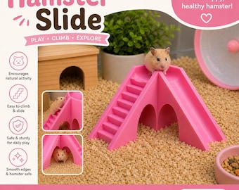 Hamster Slide | Climbing Ramp Hide | Small Pet Playground | Gerbil & Dwarf Hamster Accessories