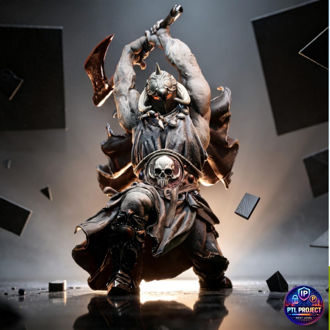 Dark Warlord Fanart STL Statue | 1/6 Scale | Axe Warrior Slaying Undead ...