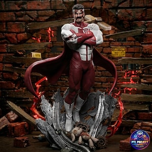 Busto de Superguerrero Legendario (Fanart) STL / Escala 1/7 / Expresión de daño de batalla / Descarga del modelo para impresión 3D (archivo STL)