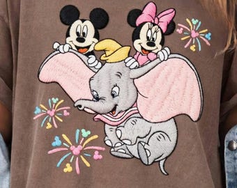 Disney Minnie und Mickey mit Dumbo gestickte Datei, Disney Familie Datei, Disney Trip, Disney Dumbo Der fliegende Elefant, Elefant Png