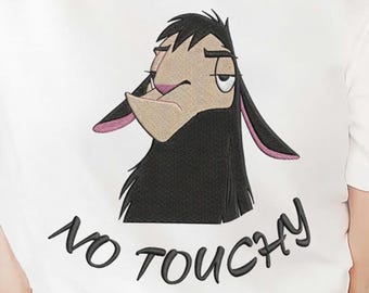 BESTICKTES Kuzco Lama Keine Touchy-Datei, Kaisers New Groove Lustiges Zitat, Woah Kein Touchy Inka-Muster, Introvertiertes persönliches Raumgeschenk