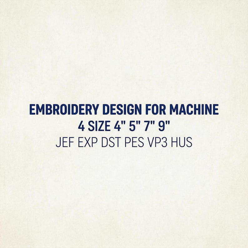 Puede incluir: Texto azul oscuro sobre fondo claro: "EMBROIDERY DESIGN FOR MACHINE 4 SIZE 4" 5" 7" 9" JEF EXP DST PES VP3 HUS". La imagen muestra dise&ntilde;os de bordado.