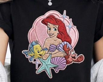 Die kleine Meerjungfrau Ariel Stickdatei, Disney Ariel Prinzessin Stickdatei, Disney Prinzessinnen, Magic Kingdom, Disneyland Stickerei