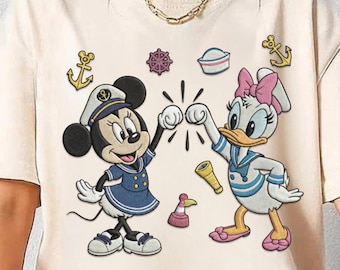 Retro Minnie und Daisy Cruise gesticktes Design, das Leben eines Kreuzfahrtmädchens, Mädchen-Kreuzfahrt-Reise-Urlaub-T-Stück, Bestie bester Freund