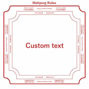 Luxury Lotus Crane Mahjong Mat, Personalized Square Game Mat, Custom Monogram Mahjong Table Cover, Elegant Gift image 3