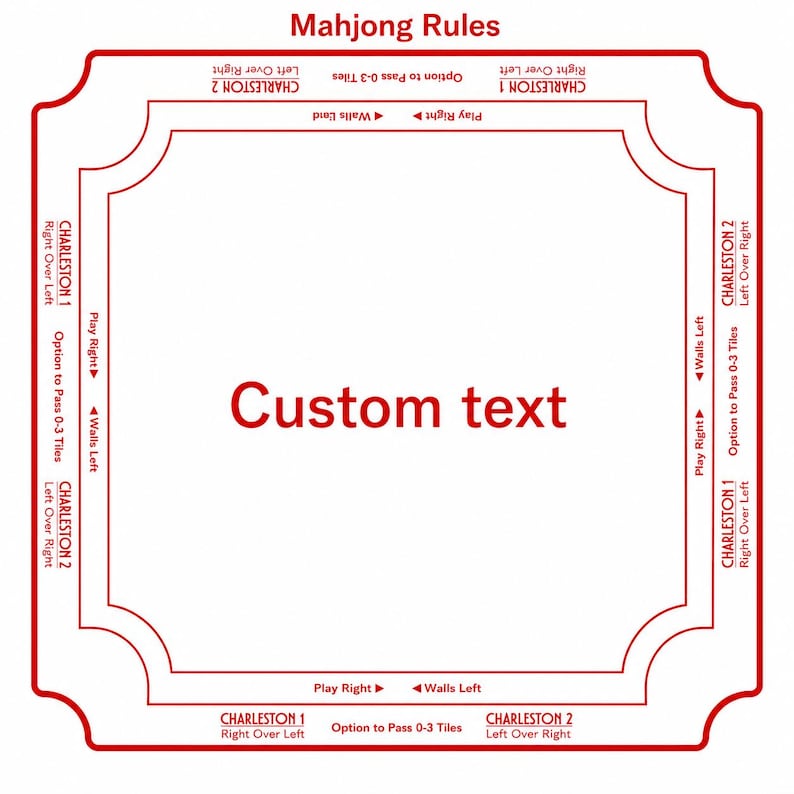 Luxury Lotus Crane Mahjong Mat, Personalized Square Game Mat, Custom Monogram Mahjong Table Cover, Elegant Gift image 3