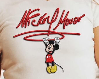 Disney Mickey Mouse besticktes Design, perfekt für Disney-Fans, komfortable und stilvolle Alltagskleidung, Disney Summer Trip Outfit