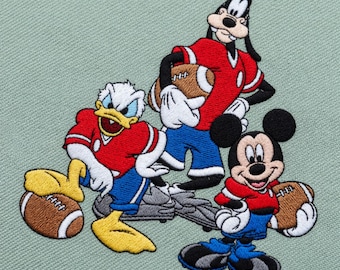 Disney Micky und Freunde American Football Stickdatei, Mickey Football Stickdatei, Disney Football Shirt, Disney Sports Football Team
