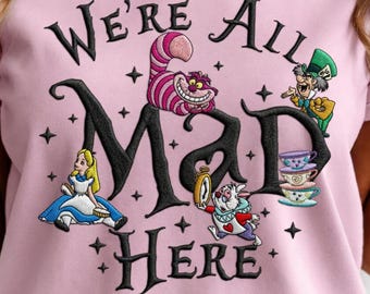 Archivo bordado de Alicia en el País de las Maravillas, atuendo de Disneyland Magic Kingdom, regalo de camiseta bordada de la Princesa Alicia de Disney