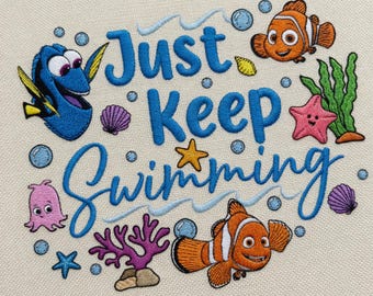 Magic Fish Cartoon Embroidery Design, Magic Kingdom Embroidery Design, Cartoon Fish Family Embroidery File, Instant Download