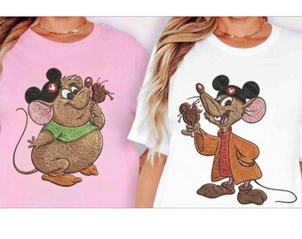 Disney Cinderella Gus and Jaq Embroidered Design, Magic Kingdom Apparel, Disney Trip 2026 Gus Gus Jaq Crewneck, Cinderelly Mice Gift