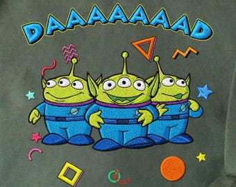 BESTICKTES Disney Toy Story Pizza Planet Alien Dad Design, Disney Pizza-Liebhaber, New Dad Geschenk, Disney Familie, Toy Story Green Alien Shirt