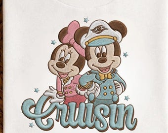 BESTICKTE Micky & friends Disney Cruise Line Design, Kreuzfahrt Urlaub Wunsch Traum Magie Wunder Schatz Stickerei Shirt